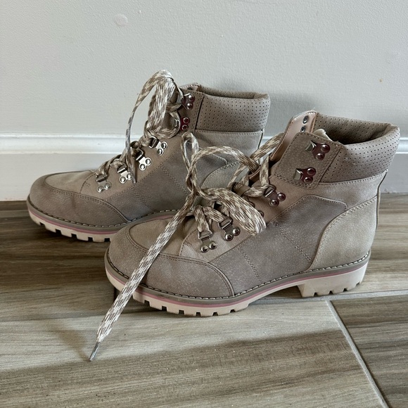 Crown Vintage Grey Tahtum Hiker Combat Boots - Picture 1 of 7